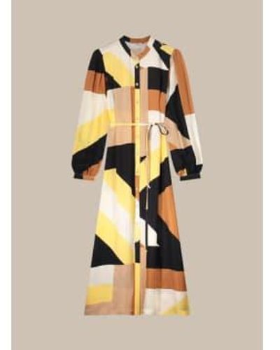 summum woman Graphic Lines Maxi Dress - Metallizzato