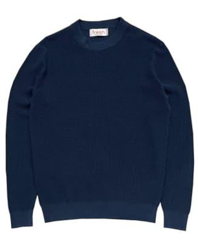 Fresh Crepe Cotton Sweater - Blue