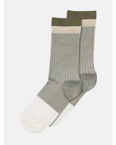 mpDenmark Paula Ankle Socks Desert Sage 37-39 - Gray