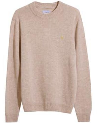 Farah Birchall Lambswool Crew Sweater - Brown