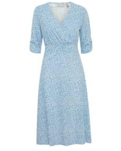 Fransa Sansa Dress Ebb And Flow - Blu