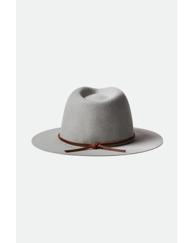 Brixton Wesley Mineral Grey Packable Fedora Hat