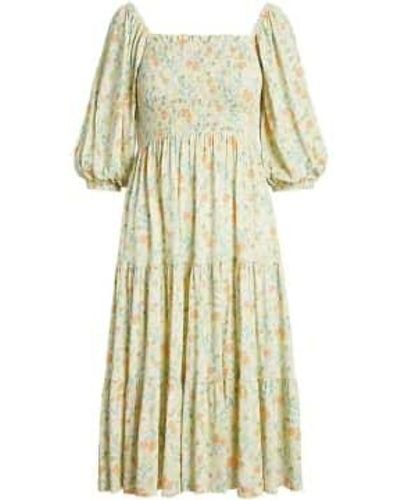 Ralph Lauren Printed Smocked Tiered Jersey Dress - Giallo
