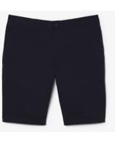 Lacoste Mens Slim Fit Stretch Cotton Bermuda Shorts - Blu