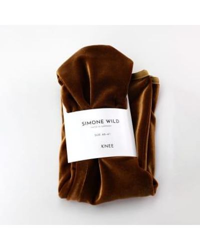 Simone Wild Velvet Knee Sock - Marrone