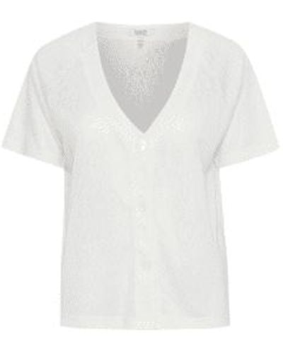 B.Young Byoung Saskia T Shirt Button Top - Bianco