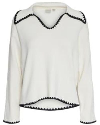 Y.A.S Yas Stitch Knit Pullover - Bianco