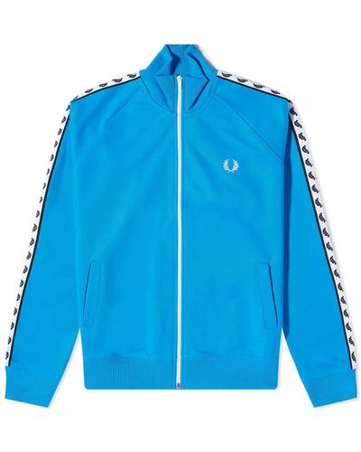Fred Perry Taped Track Jacket Kingfisher - Azul