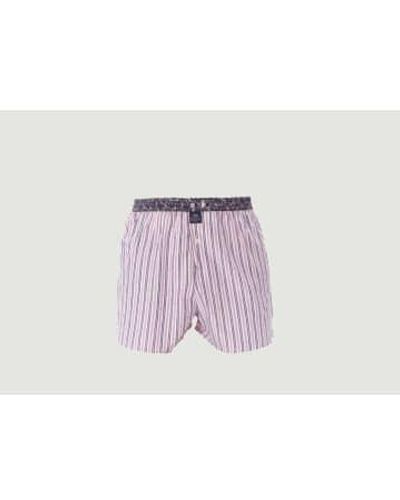 McAlson Striped Cotton Boxer Shorts Xxl - Pink