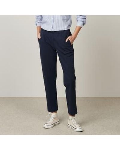 Hartford Pantalon gabardine en coton marine - Bleu