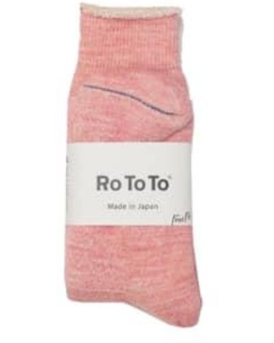 RoToTo Chaussettes double face rose