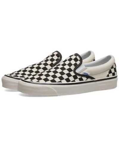 Vans Ua Classic Slip On 98 Dx Checkerboard Black And White Shoes - Multicolore