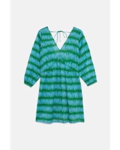 Compañía Fantástica Summer Vibes Striped Short Dress 41926 Small - Blue