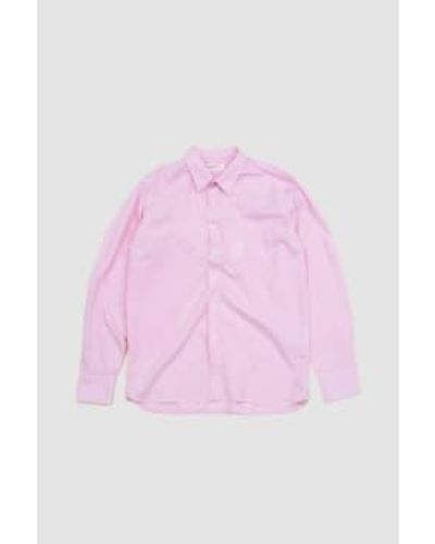 Universal Works Patchiertes hemd streifen gemischt klassiker - Pink