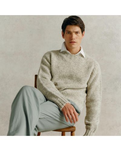 Harley Of Scotland S Heritage Wool Sweater - Gray