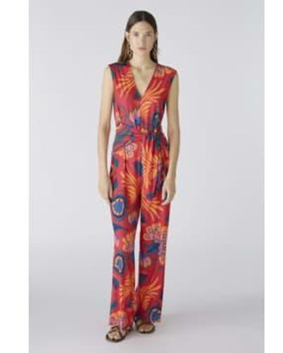 Ouí Tropical Print Jumpsuit - Red