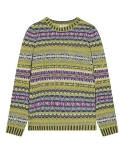 Cashmere Fashion Eribé Sweater Kinross Round Neckline Xl / Muster - Green