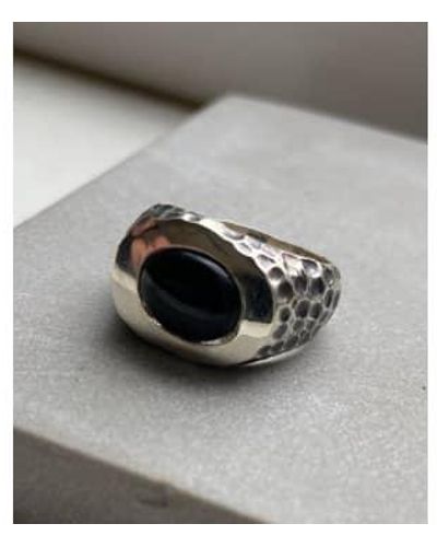 CollardManson Onyx Signet Ring - Gray
