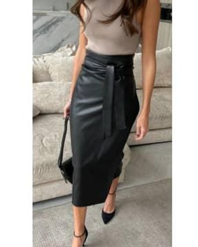 Charli London Livia Wrap Skirt Uk 8-10 - Black