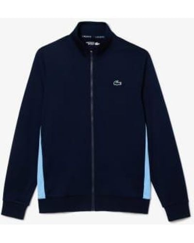 Lacoste Herren-Tennis-Sweatshirt mit Reißverschluss aus Ripstop - Blau