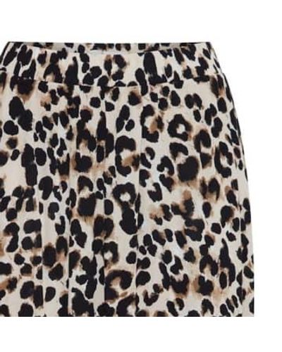 Ichi Leopard Skirt S - Black