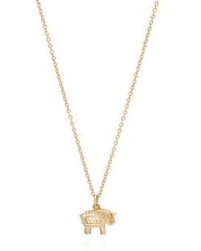 Anna Beck Small Elephant Charm Necklace 1 - Metallizzato