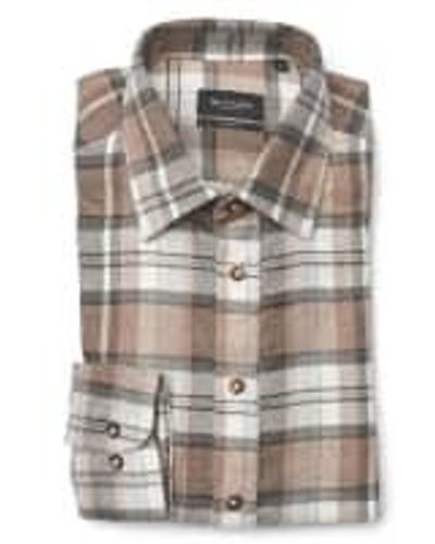 Sand Simon N Flannel Check Shirt Col 240 Brown Multi Size 41 - Multicolore