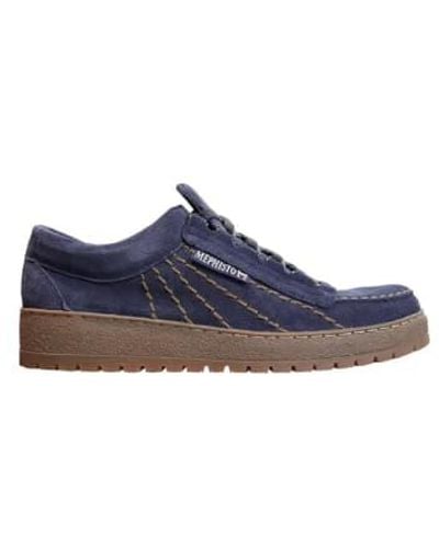 Mephisto Rainbow Mulberry Velours Suede Shoes - Blue