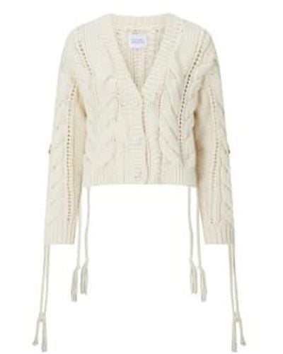 Hayley Menzies Hayley Zies Cotton Cable Lace Up Cardigan - White