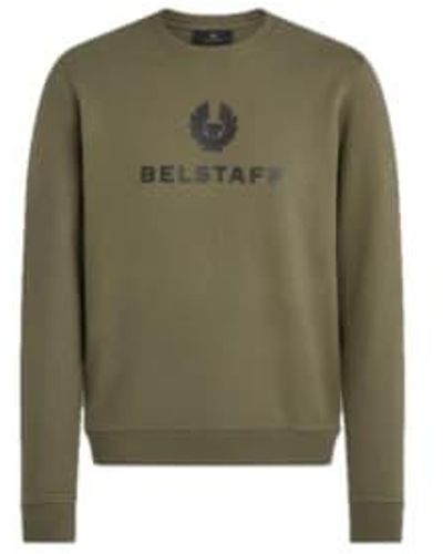 Belstaff Signature Crewneck Sweatshirt True Olive M - Green