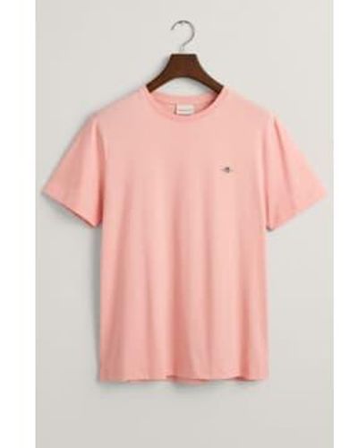 GANT Regular Fit Shield T Shirt In Bubblegum 2003184 671 - Rosa