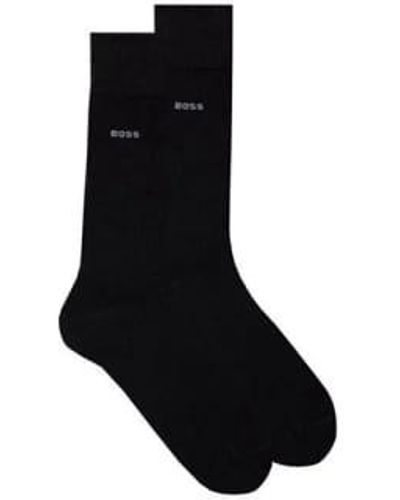 BOSS 2 Pack Of Bamboo Touch Socks In Stretch Yarns In 50491196 001 - Nero