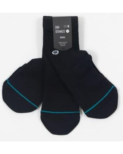 Stance Icône 3 chaussettes hauteur quart pack en noir - Bleu