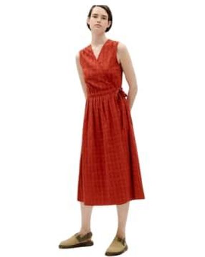 Thinking Mu Or Cuadrito Amapola Dress Or Red - Rosso