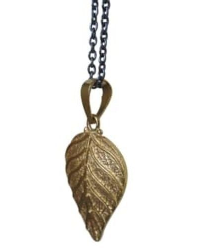 silver jewellery Gold Leaf Necklace One Size - Metallic
