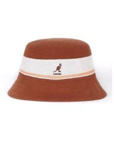 Kangol Chapeau Seau Bermuda Rayé Acajou - Marron