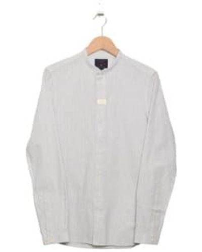 Blue De Gênes Basso Lynbrook Shirt Navy Stripe S - Grey