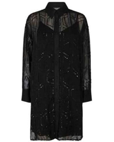 Mos Mosh Robe chemise à sequins Leela - Noir
