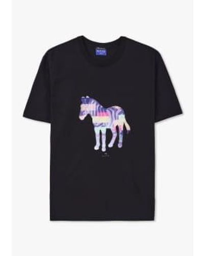Paul Smith Herren zebra drucken t-shirt in schwarz