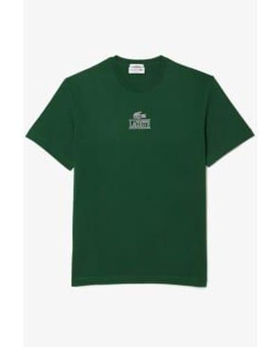Lacoste Mens Regular Fit Cotton Jersey Branded T - Verde