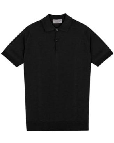 John Smedley Payton Short Sleeve Polo Shirt L - Black
