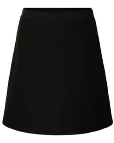 SELECTED Slfliva Knit Skirt - Black