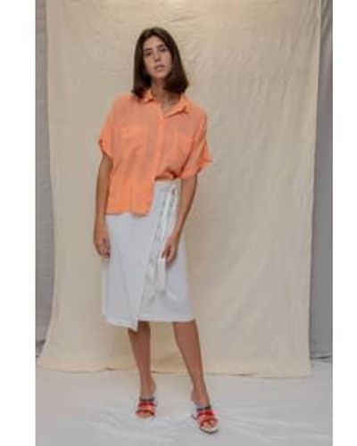 DESIGNERS SOCIETY Pareo Linen Skirt In Off - Grigio