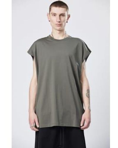 Thom Krom M ts 787 t-shirt vert - Gris