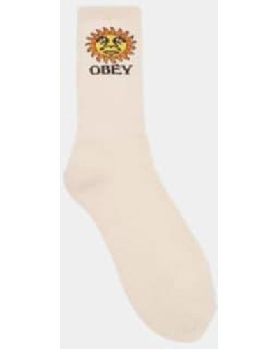 Obey Sunshine Socks Unbleached 1 - Neutro