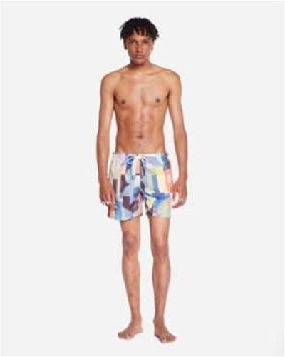 Olow Abstract Swim Shorts S - Blue