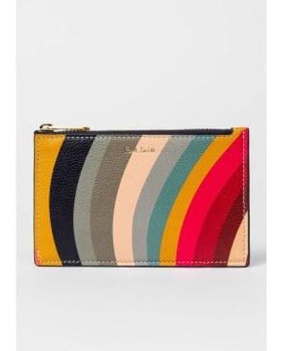 Paul Smith Multi Swirl Cardholder - Bianco