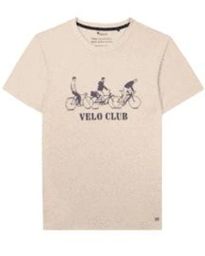 Faguo Arcy Cotton T-shirt 'velo Club' - Natural