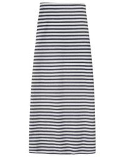 Yerse Sara Midi Skirt In Ecru Stripes From - Blu