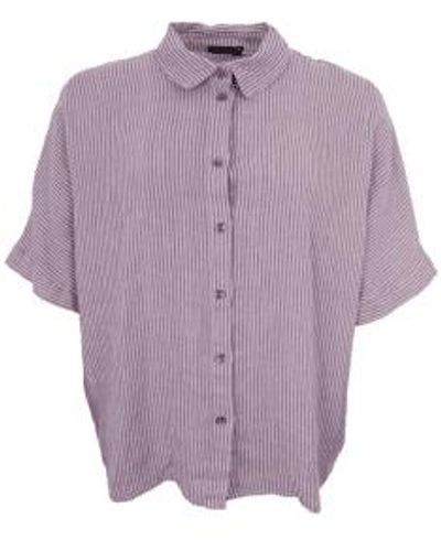 Black Colour Calypso Rose Melina Linen Wing Shirt S/m - Purple